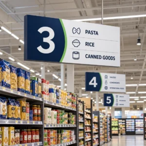 Supermarket Aisle Signs